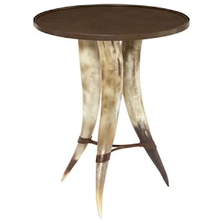 Contemporary Chairside Table with Horn Shaped Legs